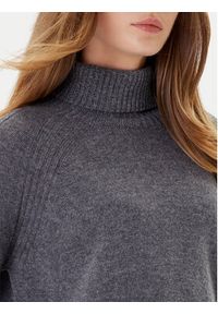 TwinSet - TWINSET Golf 252TP3582 Szary Loose Fit. Typ kołnierza: golf. Kolor: szary. Materiał: wełna #3