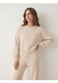 Sinsay - Krótka bluza crewneck - beżowy. Kolor: beżowy. Długość: krótkie #1