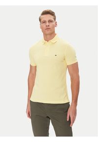 TOMMY HILFIGER - Tommy Hilfiger Polo 1985 MW0MW17771 Żółty Slim Fit. Typ kołnierza: polo. Kolor: żółty. Materiał: bawełna