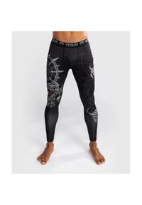 VENUM - Venum Legginsy Gladiator 5.0 Czarno-srebrne. Kolor: czarny. Sport: fitness