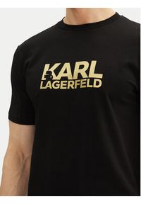 Karl Lagerfeld - KARL LAGERFELD T-Shirt 755087 552235 Czarny Regular Fit. Typ kołnierza: dekolt w karo. Kolor: czarny. Materiał: bawełna #5