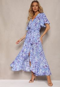 Renee - Niebiesko-Fioletowa Sukienka Efissa. Kolor: niebieski. Materiał: tkanina. Sezon: lato #3