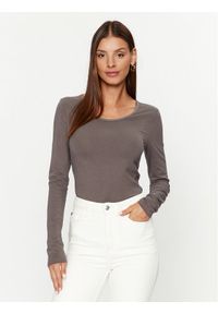 only - ONLY Bluzka 15204712 Szary Stretch Fit. Kolor: szary. Materiał: bawełna
