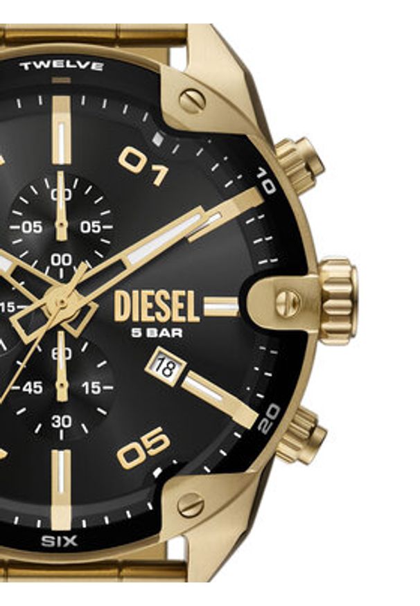Diesel Zegarek Spiked DZ4678 Złoty. Kolor: złoty
