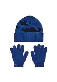 Zestaw czapka zimowa i rękawiczki chłopięce Under Armour B Beanie/Glove Combo - niebieskie. Kolor: niebieski. Materiał: akryl, dzianina. Sezon: zima