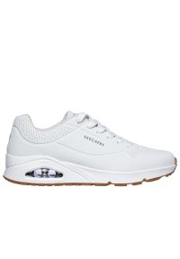 skechers - Buty męskie Skechers Uno Stand on Air 52458WHT - białe. Zapięcie: sznurówki. Kolor: biały. Materiał: syntetyk, guma, skóra. Szerokość cholewki: normalna. Wzór: gładki. Model: Skechers Sport #1