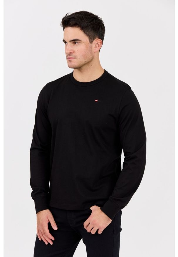 Diesel - DIESEL Czarny longsleeve męski T-ADJUST-LS-MICRODIV. Kolor: czarny. Materiał: materiał, elastan, bawełna. Długość rękawa: długi rękaw. Długość: długie