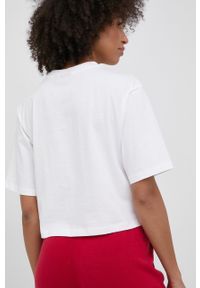 Napapijri t-shirt bawełniany kolor biały. Kolor: biały. Materiał: bawełna. Długość rękawa: krótki rękaw. Długość: krótkie. Wzór: nadruk #2