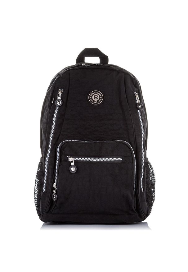 Plecak sportowy czarny BAG STREET SP-09-BL. Kolor: czarny. Materiał: materiał. Styl: street, sportowy