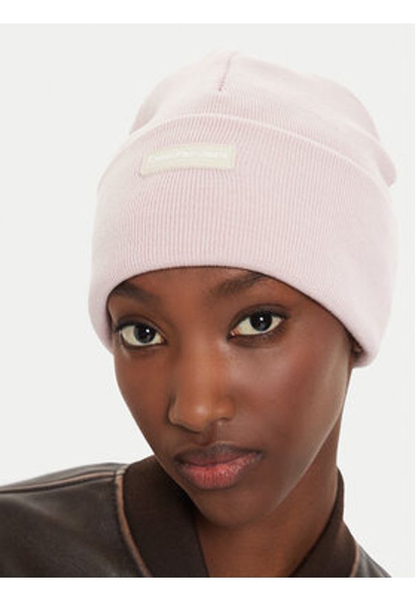 Calvin Klein Czapka Inst Patch Beanie K60K612322 Różowy. Kolor: różowy. Materiał: bawełna, materiał