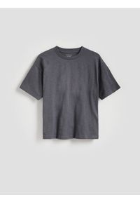 Reserved - Bawełniany t-shirt z nadrukiem - ciemnoszary. Kolor: szary. Materiał: bawełna. Wzór: nadruk #1