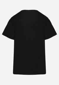 Renee - Czarny T-shirt Bluzka z Bawełny z Krótkim Rękawem i Aplikacją Kwiatu Dimasa. Okazja: na randkę, na urodziny, na imprezę. Kolor: czarny. Materiał: bawełna. Długość rękawa: krótki rękaw. Długość: krótkie. Wzór: aplikacja, kwiaty. Sezon: lato. Styl: klasyczny #6