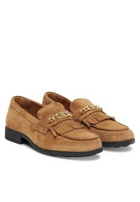 TOMMY HILFIGER - Tommy Hilfiger Loafersy Chain Fringe FW0FW08972 Brązowy. Kolor: brązowy. Materiał: zamsz, skóra #4