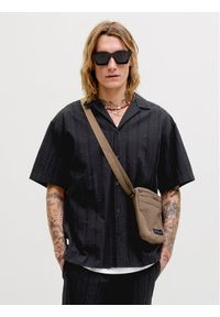 Jack & Jones Komplet koszula i szorty materiałowe Tyson 12297649 Czarny Relaxed Fit. Kolor: czarny. Materiał: bawełna #1