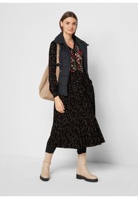 bonprix - Sukienka midi z dżerseju, z wiązanym paskiem. Kolor: czarny. Materiał: jersey. Długość: midi #1