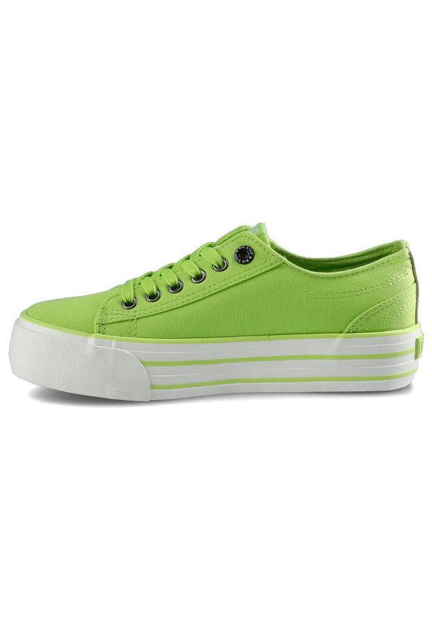 Big-Star - Zielone Trampki Big Star Buty Damskie Półbuty. Kolor: zielony. Materiał: dresówka, tkanina, materiał, guma. Szerokość cholewki: normalna. Obcas: na platformie