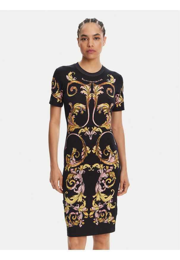 Versace Jeans Couture Sukienka codzienna 78HAO9P9 Czarny Slim Fit. Okazja: na co dzień. Kolor: czarny. Materiał: bawełna. Typ sukienki: proste. Styl: casual