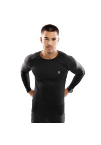 SIROKO - Męska koszulka treningowa z długim rękawem Fitness Siroko Key. Okazja: na co dzień. Kolor: czarny. Materiał: tkanina. Długość rękawa: długi rękaw. Długość: długie. Styl: casual