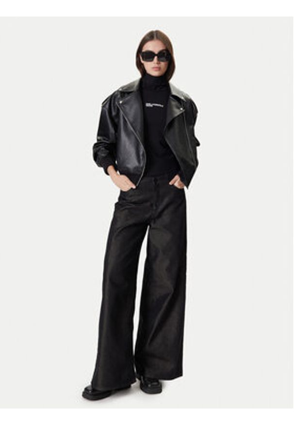Karl Lagerfeld - KARL LAGERFELD Jeansy A4W10097 Czarny Wide Leg. Kolor: czarny