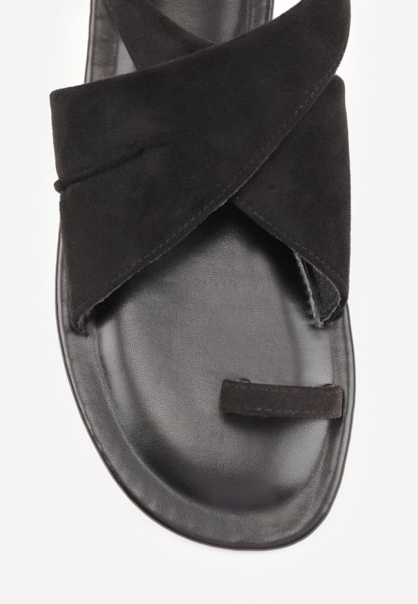 Born2be - Czarne Sandały Vices w Stylu Japonek Naliessa. Okazja: na co dzień, na spacer. Zapięcie: sprzączka. Kolor: czarny. Styl: elegancki, casual