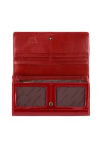 Wittchen - Damski portfel ze skóry lakierowany duży czerwony. Kolor: czerwony. Materiał: skóra, lakier. Wzór: aplikacja #2