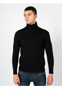 Les Hommes Sweter "Turtle" | LBK1000585U | Mężczyzna | Czarny. Okazja: na co dzień. Typ kołnierza: golf. Kolor: czarny. Materiał: wełna, akryl. Długość: długie. Sezon: jesień, zima. Styl: casual