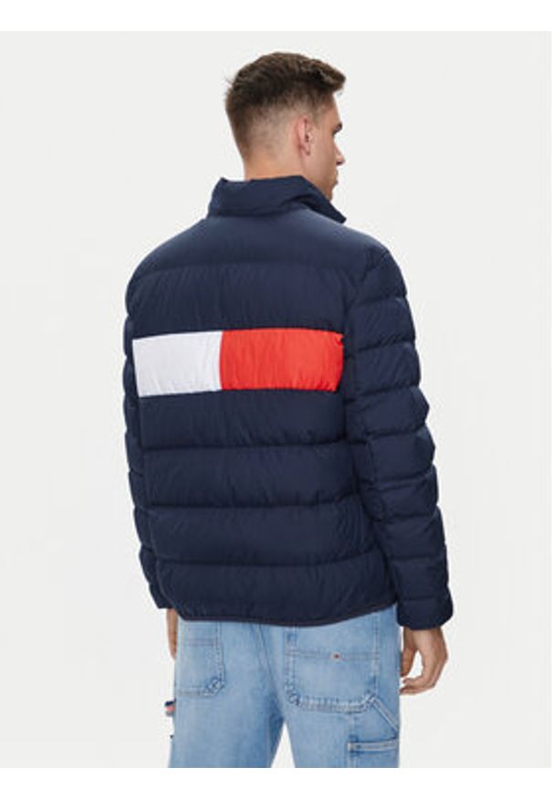 Tommy Jeans Kurtka puchowa Flag DM0DM19614 Granatowy Regular Fit. Kolor: niebieski. Materiał: syntetyk
