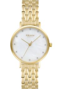 Zegarek OBAKU Zegarek damski Obaku Denmark V248LXGWSG CYRKONIE złoty. Kolor: złoty #1
