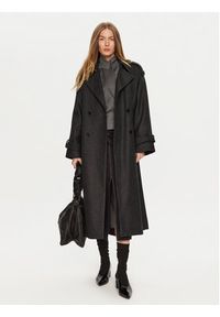 IVY & OAK - IVY OAK Płaszcz wełniany Caroline Ann IO111147 Szary Relaxed Fit. Kolor: szary. Materiał: wełna #5