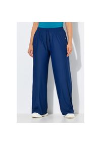 ULLA POPKEN - Damskie Funkcyjne spodnie treningowe szerokie nogawki elastyczny pas. Kolekcja: plus size. Kolor: niebieski. Materiał: elastan, poliamid, materiał. Sezon: lato. Sport: turystyka piesza #1