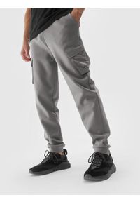 4f - Spodnie dresowe joggery cargo męskie - szare. Kolor: szary. Materiał: dresówka #2