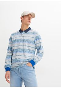 bonprix - Shirt polo, długi rękaw. Typ kołnierza: polo. Kolor: niebieski. Materiał: jersey. Długość rękawa: długi rękaw. Długość: długie #1