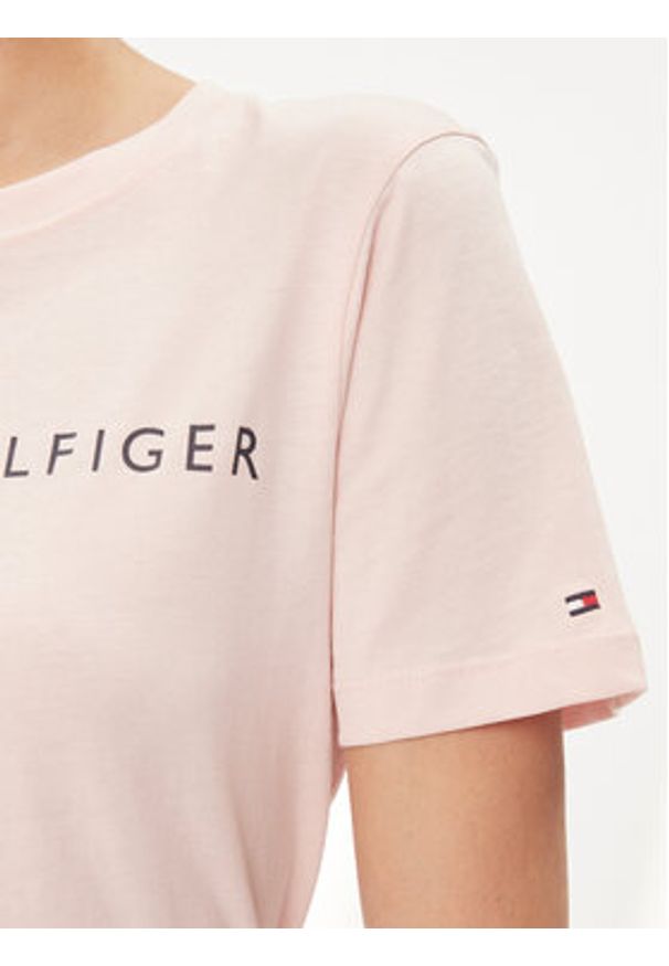 TOMMY HILFIGER - Tommy Hilfiger T-Shirt Logo WW0WW40276 Różowy Regular Fit. Kolor: różowy. Materiał: bawełna
