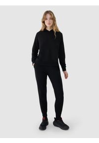 4f - 4F Spodnie dresowe joggery damskie - czarne XS. Kolor: czarny. Materiał: dresówka. Wzór: gładki, ze splotem #2