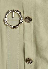 Born2be - Zielona Spódnica Rozkloszowana z Bawełną i Paskiem oraz Kieszniami Jorlea. Okazja: na co dzień. Kolor: zielony. Materiał: bawełna. Sezon: lato. Styl: casual, elegancki, boho, klasyczny #2