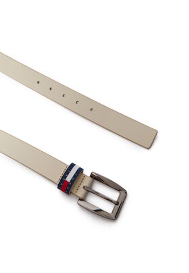 Tommy Jeans Pasek Tjw Bold Flag 3.0 AW0AW18099 Biały. Kolor: biały. Materiał: skóra