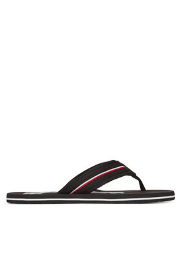 TOMMY HILFIGER - Tommy Hilfiger Japonki Corporate Hilfiger Beach FM0FM05436 Czarny. Kolor: czarny. Materiał: materiał