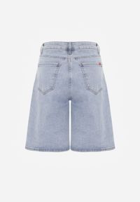 Renee - Jasnoniebieskie Jeansowe Szorty Casual Typu Jorts High Waits z Bawełny Nysalina. Okazja: na co dzień. Stan: podwyższony. Kolor: niebieski. Materiał: bawełna, jeans. Styl: casual #7