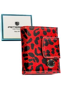 Mały portfel damski ze skóry ekologicznej i naturalnej w czerwonym kolorze - Peterson. Kolor: czerwony. Materiał: skóra ekologiczna #1
