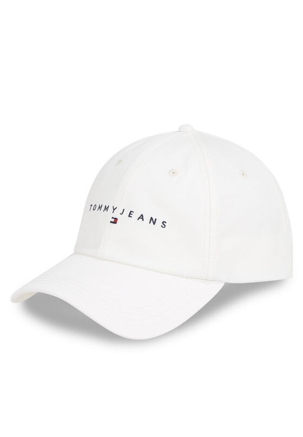 Tommy Jeans Czapka z daszkiem Tjm Linear Logo Cap AM0AM12958 Biały. Kolor: biały. Materiał: bawełna, materiał