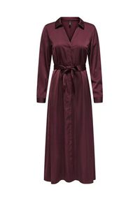 only - ONLY Sukienka koszulowa Mika 15361725 Bordowy Regular Fit. Kolor: czerwony. Materiał: syntetyk. Typ sukienki: koszulowe #2