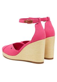 TOMMY HILFIGER - Tommy Hilfiger Półbuty Flag High Wedge Espad Closed Toe FW0FW08494 Różowy. Kolor: różowy. Materiał: materiał #6