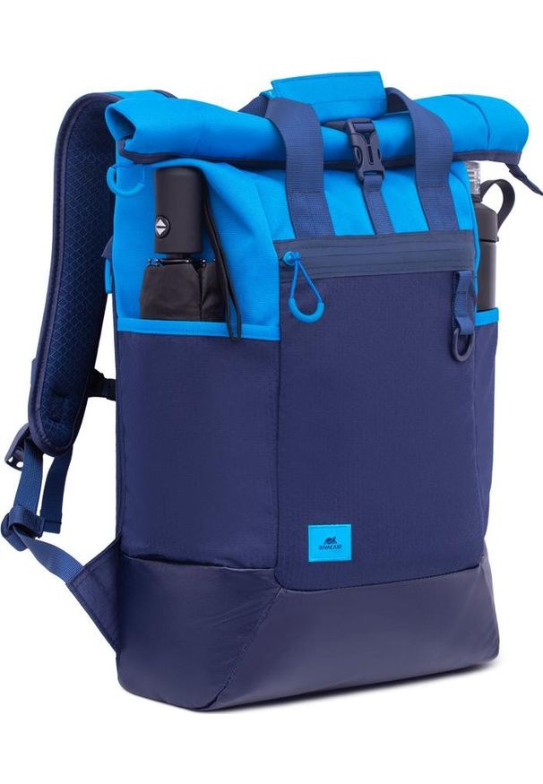 RIVACASE - Plecak Rivacase 5321 niebieski. Kolor: niebieski. Materiał: materiał. Wzór: paski. Styl: casual, sportowy