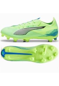 Buty piłkarskie męskie Puma Ultra 5 Match. Kolor: wielokolorowy, fioletowy, zielony. Materiał: materiał, syntetyk. Szerokość cholewki: normalna. Sport: piłka nożna