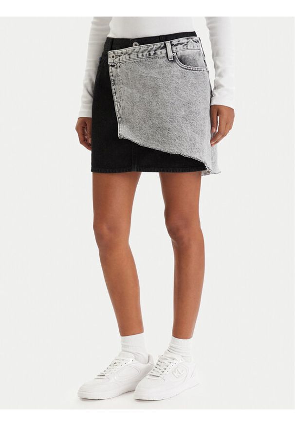 Karl Lagerfeld Jeans Spódnica jeansowa B1W12015 Szary Regular Fit. Kolor: szary. Materiał: bawełna