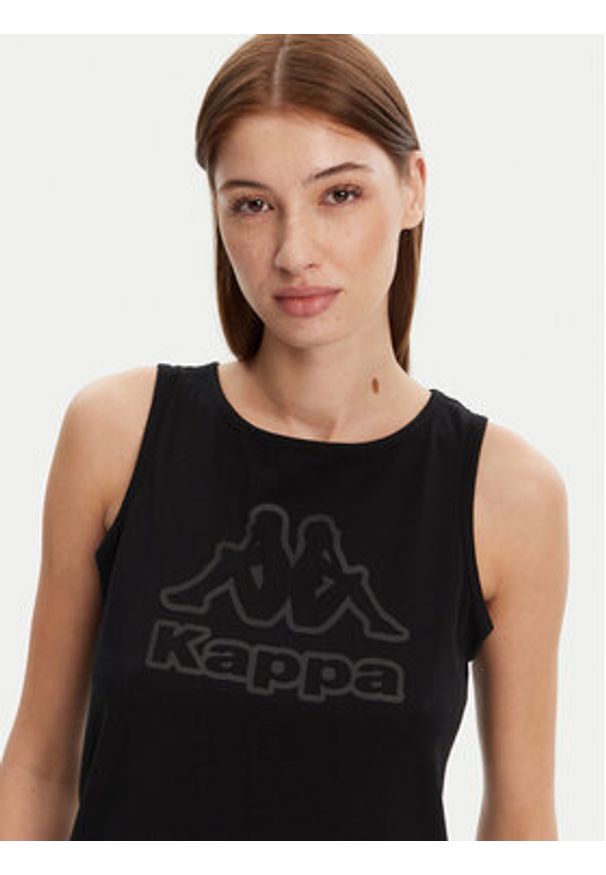 Kappa Top Logo Gria 382129W Czarny Regular Fit. Kolor: czarny. Materiał: bawełna, syntetyk