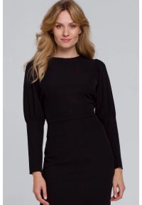 Sukienki.shop - Elegancka sukienka z odkrytymi plecami czarna z rozcięciem. Okazja: na imprezę. Kolor: czarny. Styl: elegancki #3