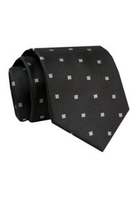 Alties - Krawat - ALTIES - Czarny w Drobne Kwadraciki. Kolor: czarny. Materiał: tkanina. Styl: elegancki, wizytowy #1
