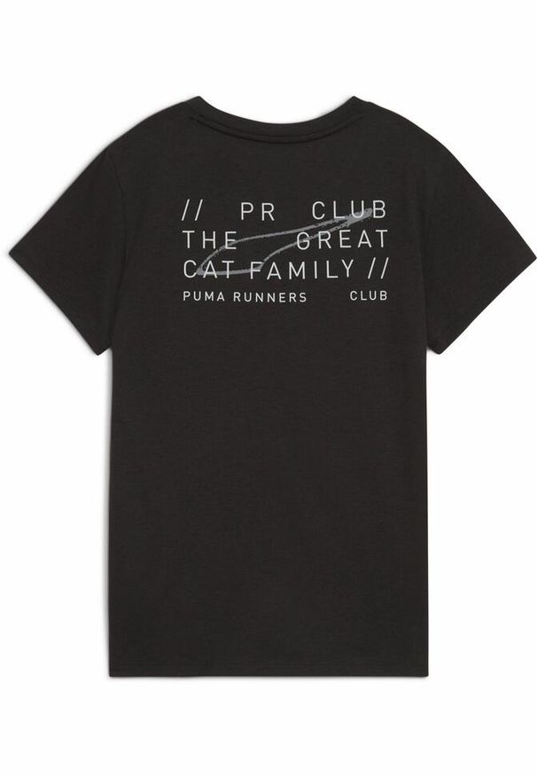 Puma - Damska koszulka do biegania z grafiką klubową PUMA Black. Kolor: czarny
