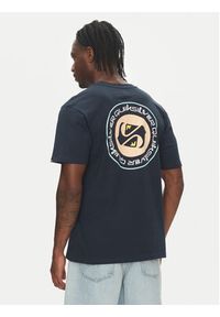 Quiksilver T-Shirt Circle Back Ss EQYZT08054 Granatowy Regular Fit. Kolor: niebieski. Materiał: bawełna